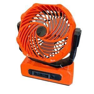 Portable Hanging/Desktop Fan/Light with Remote Orange Camping Gear Camper Summer